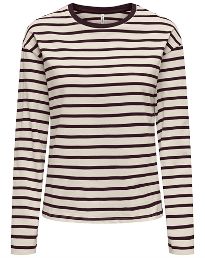 Only - ONLNew Soph O-Neck Bluse - Birch/Winetastin